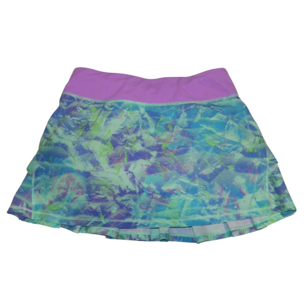 Ivivva Lululemon Pace Setter Skort Green Blue Purple Girls Size 14 Athletic